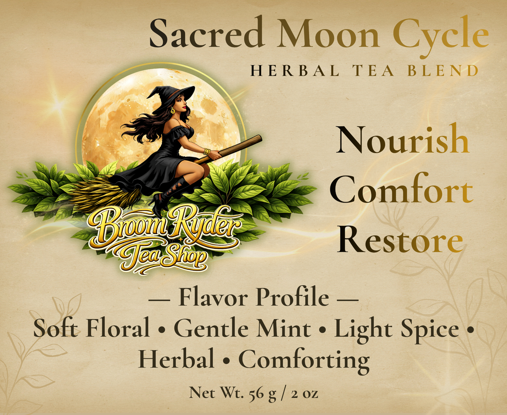 Sacred Moon Cycle front label